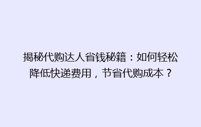 揭秘代购达人省钱秘籍：如何轻松降低快递费用，节省代购成本？