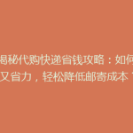 《揭秘代购快递省钱攻略：如何省心又省力，轻松降低邮寄成本？》