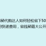 揭秘代购达人如何轻松省下50%的快递费用，省钱秘籍大公开！