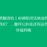 政策翻译机丨@德阳灵活就业的“铁铁们”，缴存公积金还有这些额外福利哦
